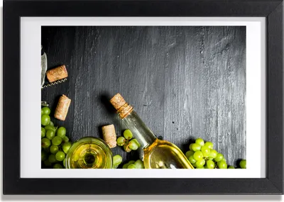Produktbild von Bild 30x20 MDF-Rahmen, Wandkunst Weißwein und Obst
