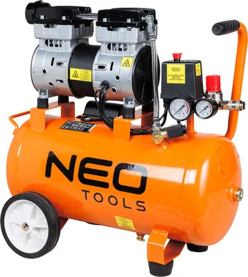 Produktbild von NEO TOOLS Leiser & Wartungsfreier Druckluftkompressor 24 l - Induktionsmotor für ruhigen Betrieb, 8 Bar Leistung,