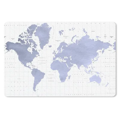 Produktbild von MuchoWow® Schreibtischunterlage Weltkarte - Blau - Meer 60x40 cm - XXL Mauspad - Großes Mauspad