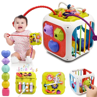 Produktbild von Aktivitätswürfel Spielwürfel Montessori-Spielzeug - 7-in-1 - Formsortierer - Ab 18 Monate - BPA-frei