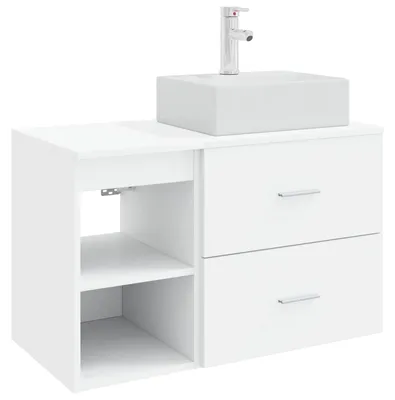 Produktbild von Badezimmermöbel-Set 2 pcs Weiß Holzwerkstoff