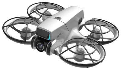 Produktbild von Zimilo Mini Drohne mit 480P HD Kamera, 90° verstellbarer Linse, 2,4G WLAN FPV, Hindernisvermeidung, Optical Flow, App Steuerung, 3x Akku, Silber