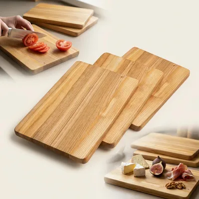 Produktbild von 3er-Set Schneidebretter aus massivem Kirschholz, 30 x 20 x 2 cm