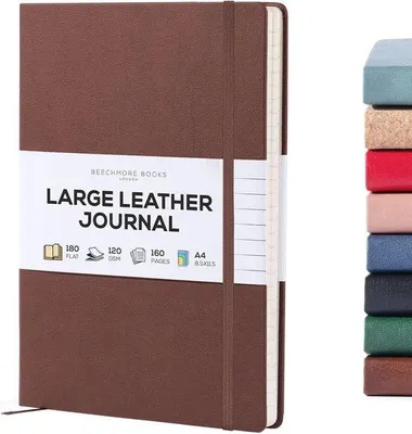 Produktbild von Famanu Notizbuch A4 mit veganem Leder und 120gsm Papier - Ideal als Geschenk
