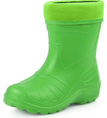 Image de Ladeheid Enfants Filles Garçons Bottes de pluie fourrées Eva Thermo poids plume KL050 (Vert, 29 UE)