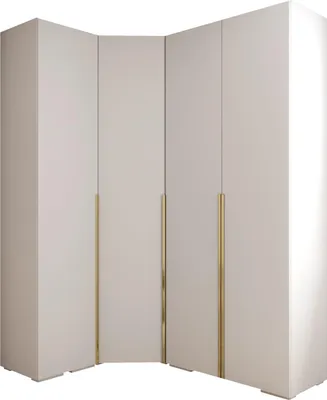 Produktbild von MEBLE KRYSPOL Inova 1 Möbelset Garderobe, 236,7x231,7x47cm - Weiß, Gold