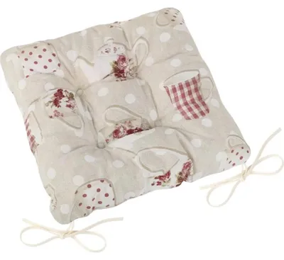 Immagine prodotto di Cuscino di seduta trapuntato EMA - 40x40 cm - Rosso,Beige