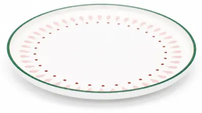 Produktbild von DUKA Teller Geschirr Essgeschirr Servierteller - LEA Speiseteller 26,5 cm Grün Rosa Duka