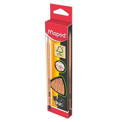 Obrázok produktu pre 12 ks ceruziek Maped M850024 BLACK'PEPS, typ B, čierna/oranžová