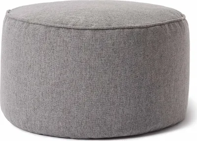 Produktbild von Lumaland Comfort Line Sitzsack-Hocker 25 x 45 cm - Indoor - Runder Sitzpouf, Bodenkissen Bean Bag Pouf - Hellgrau
