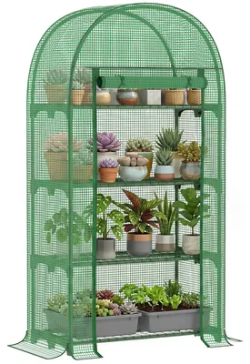 Obrázek produktu pro Fóliový skleník Outsunny Balkon se 4 policemi Mini skleník 80x49x160 cm