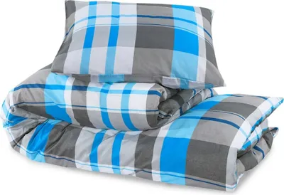 Produktbild von vidaXL Bettwäsche-Set Blau und Grau 200x200 cm Baumwolle