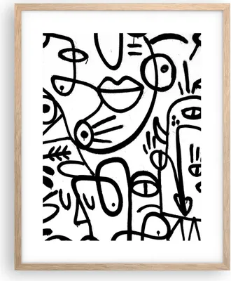 Produktbild von Gerahmtes Poster - Rahmen in heller Eiche - Zeichnen Cartoon Graffiti - 40x50 cm - Wand Bild - Wanddeko - Wandbilder - Kunstposter - Wandposter - Bilderrahmen - Bilder - Kunstdruck - P2NPA40x50-4971