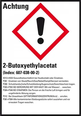 Produktbild von Dreifke® Aufkleber I GHS-Etikett 2-Butoxyethylacetat, GefStoffV/GHS/CLP, Foli...