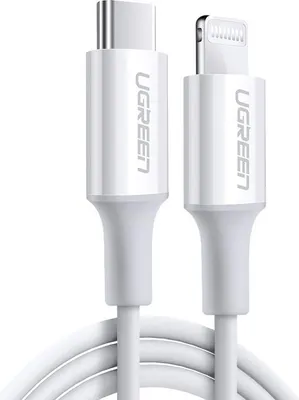Produktbild von Ugreen USB-C auf Lightning Kabel 20W 0,25m Weiß