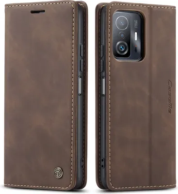 Produktbild von Xiaomi Mi 11T Hülle, Retro Kunstledertasche mit Standfunktion Schutzhülle für Xiaomi Mi 11T / Mi 11T Pro Kaffee