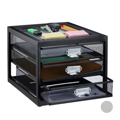 Obrázok produktu pre Zásuvkový box A4 s 3 priehradkami RD24815, čierna