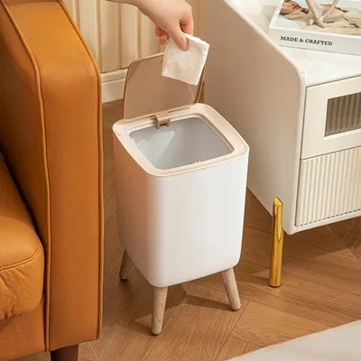 Immagine prodotto di Contenitore per rifiuti in plastica quadrato, capacità 10 litri, con coperchio