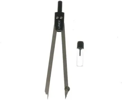 Produktbild von Linex 100412042 162 Schul-Zirkel, Schenkelmaß 140 mm, Ersatzmine, aus Metall, silber