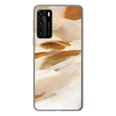 Produktbild von MuchoWow® Handyhülle Schutzhülle Hülle für Huawei P40 Farbe - Beige - Weiß Silikon Softcase Handy Hülle - Handytasche