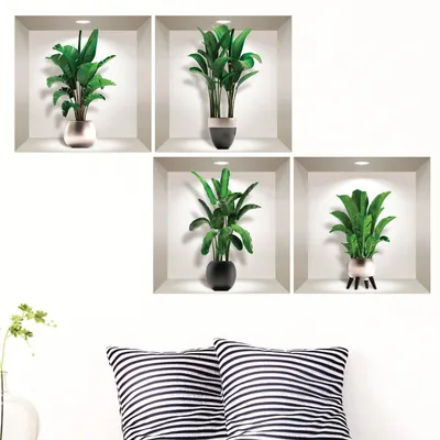 Obrázek produktu pro 3D samolepky s motivem rostlin, exotické palmové listy, 60 x 60 cm