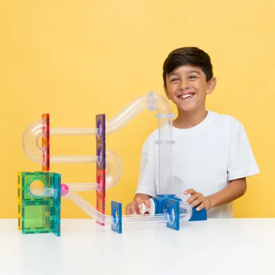 Imagen del producto de Connetix Tiles: Pista de canicas con lanzador (47 piezas)