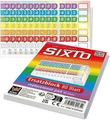 Image de Bloc de rechange SIXTO pour jeu de dés, 80 feuilles imprimées recto-verso