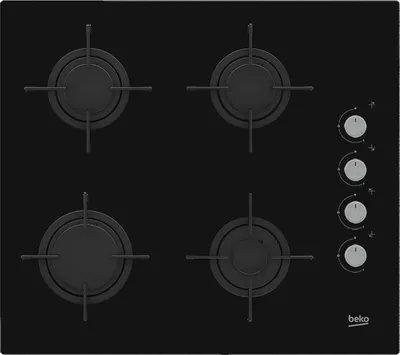Produktbild von Beko HILG64120S Kochfeld Schwarz Integriert 60 cm Gaskochfeld 4 Zone(n)