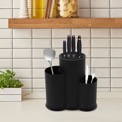 Obrázek produktu pro držák na nože 3 v 1, univerzální blok na nože, držák na nože, blok na nože, černý