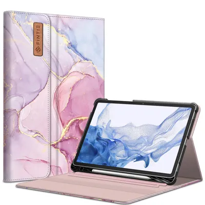 Produktbild von Fintie Hülle für Samsung Galaxy Tab S8 11 Zoll 2022 /S7 11 Zoll 2020, Multi-Winkel Betrachtung Folio Schutzhülle mit S Pen Halter Dokumentschlitze Auto Schlaf/Wach, Glorreicher Marmor