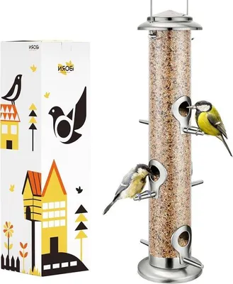 Produktbild von Famanu Vogelhaus mit 6 Futteröffnungen - Sonnenblumenherz Futter-Silo