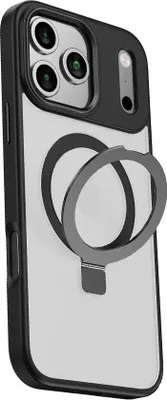 Immagine prodotto di INF Custodia Magnetica Antiurto Nera per iPhone 16 Pro con Supporto