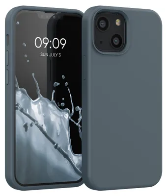 Produktbild von kwmobile Handyhülle für iPhone 13 mini Hülle, für iPhone 13 mini Case - Hülle Silikon - kabelloses Laden - Dunkler Schiefer