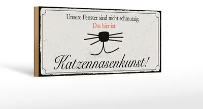 Produktbild von Holzschild Spruch 27x10 cm Katzennasenkunst Schild