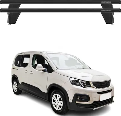 Image de Menabo Barres de toit Transversales pour Peugeot Rifter 2018-2025 Alu Noir ABE