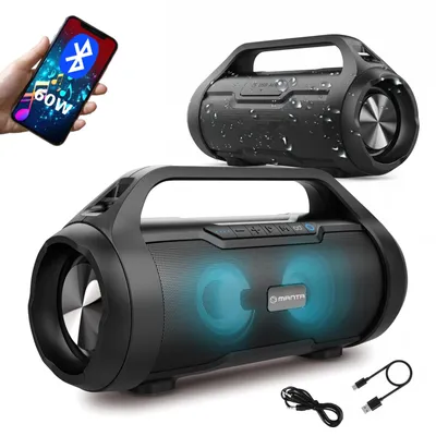 Zdjęcie produktu dla Głośnik Przenośny Manta SPK215 Bluetooth Bezprzewodowy USB TWS Bateria do 20h IPX5 LED