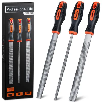 Immagine prodotto di Set di lime per legno 3-in-1 con manici, ideale per la lavorazione del legno