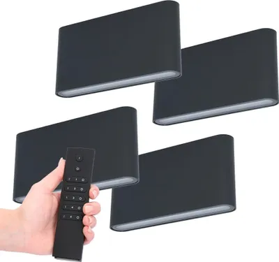 Image de HOFTRONIC - Appliques murales LED Dallas M 12W 660lm 3000K Noir IP54 Lot 4