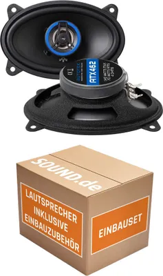 Produktbild von lassse Front Heck - Lautsprecher Boxen Autotek ATX-462 | 2-Wege oval 10x15cm Koax Lautsprecher 4'x6' Auto Einbauzubehör - Einbauset passend für Mercedes W126 S- JUST SOUND best choice for caraudio