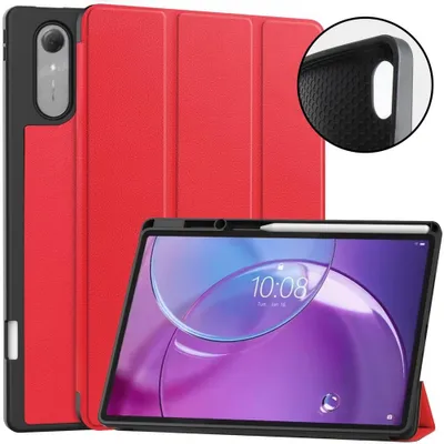 Produktbild von Lenovo Idea Tab Pro Gen 2 Hülle - Coverup Tri-Fold Ständer Klapphülle mit Schlaf/Wach-Funktion und Stylushalter - Rot