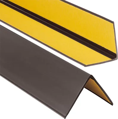 Produktbild von ProfiPVC Winkelprofil Selbstklebend Kunststoffwinkel aus PVC-Gummi, elastischer Kantenschutz, Eckschutzprofil, einfache Montage - 50x50mm 0,70 m, DunkelBraun