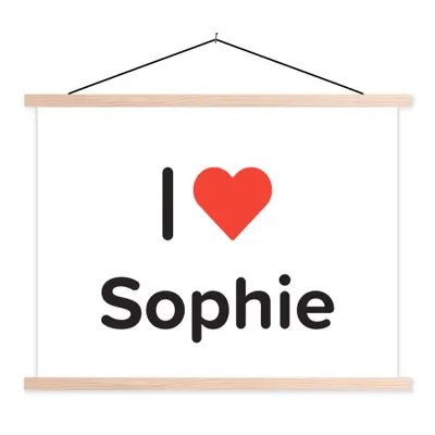 Produktbild von MuchoWow® Textilposter Ich liebe - Sophie - Mädchen 40x30 cm mit holzfarbenen Rahmen - Bilder