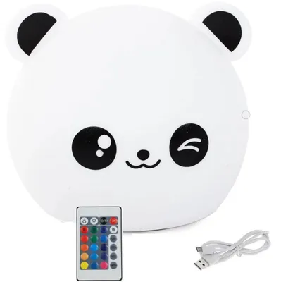 Obrázok produktu pre Verk 24079 Noční RGB lampička dotyková panda USB 1200mAh s dálkovým ovládáním