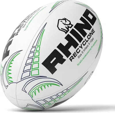 Produktbild von Rhino Rugbyball Recyclone Größe 5 recycelter Gummi Training