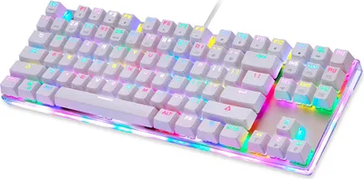 Zdjęcie produktu dla Mechaniczna klawiatura do gier MOTOSPEED K87S Przewodowa klawiatura USB z podświetleniem LED RGB i 87 klawiszami