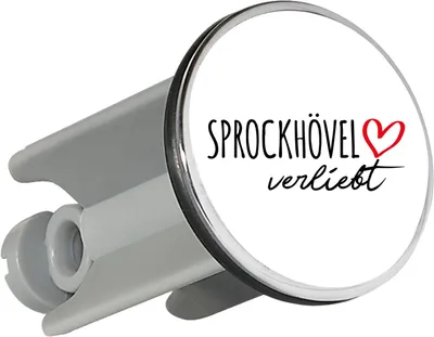 Produktbild von Huuraa Waschbeckenstöpsel Sprockhövel verliebt 4cm höhenverstellbar Abflussstopfen Geschenkidee