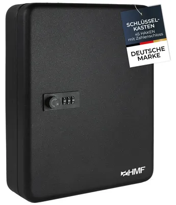 Schlüsselkasten mit 45 Haken von HMF in Schwarz