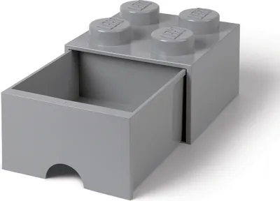 Image de Boîte de rangement LEGO 4 avec tiroir - gris