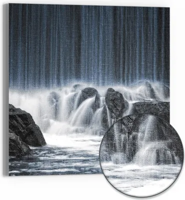 Produktbild von DEQORI Hybrid Leinwand Bild 50x50 cm 'Fließende Stille' Wandbild Glas flach modern
