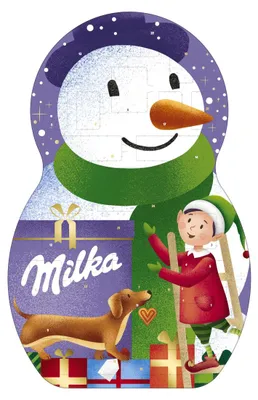 Zdjęcie produktu dla Kalendarz adwentowy Milka Snow Mix, mleczna czekolada Alpenmilch, opakowanie 186g